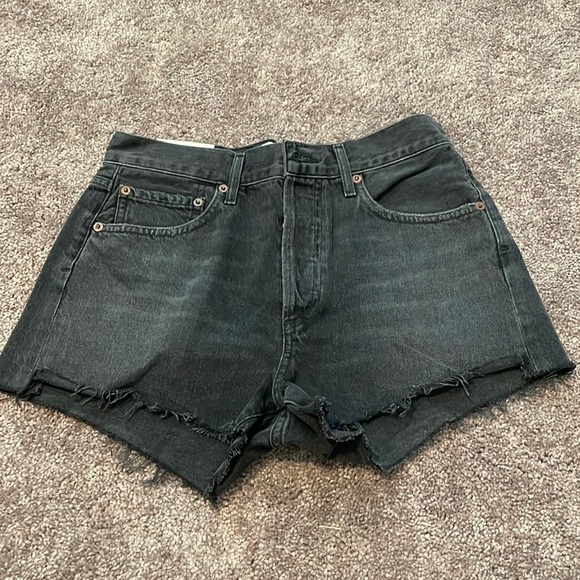 Black faded jean shorts - Picture 1 of 3